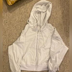 White zip up sweatshirt